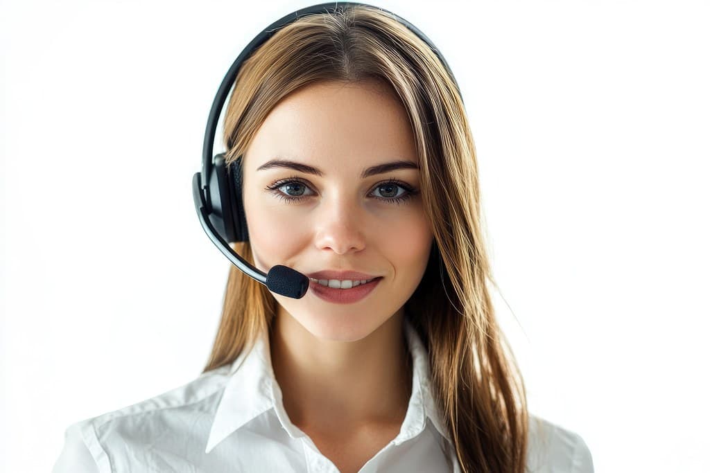 Small business owner reviewing call transcripts on a laptop at a tidy office desk